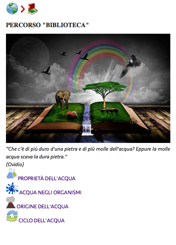 Pagina del libro Pianeta Acqua - Introduzione Biblioteca