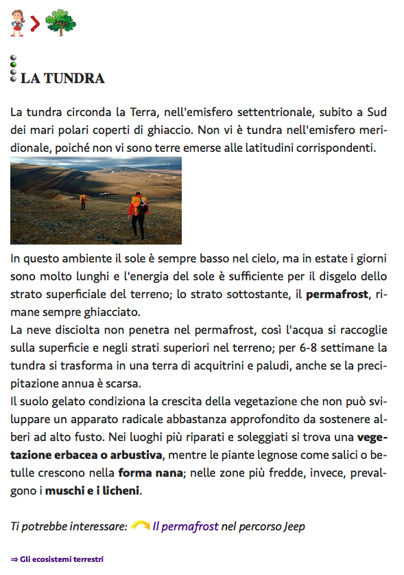 Pagina del libro Pianeta Acqua - Vegetazione nella tundra